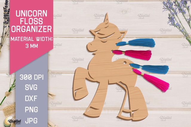 Unicorn Floss Organizer. Storage Laser Cut SVG SVG Evgenyia Guschina 