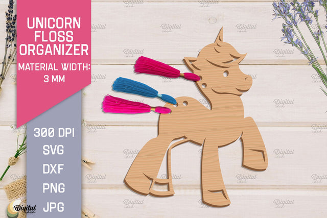 Unicorn Floss Organizer. Storage Laser Cut SVG SVG Evgenyia Guschina 
