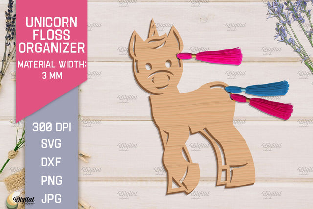 Unicorn Floss Organizer. Storage Laser Cut SVG SVG Evgenyia Guschina 