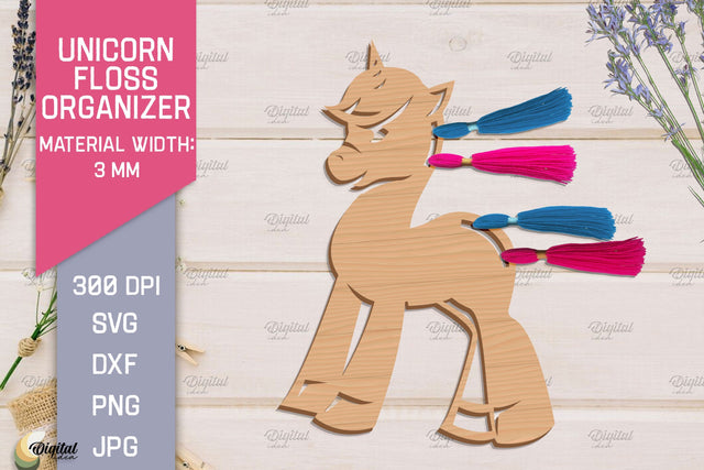 Unicorn Floss Organizer. Storage Laser Cut SVG SVG Evgenyia Guschina 