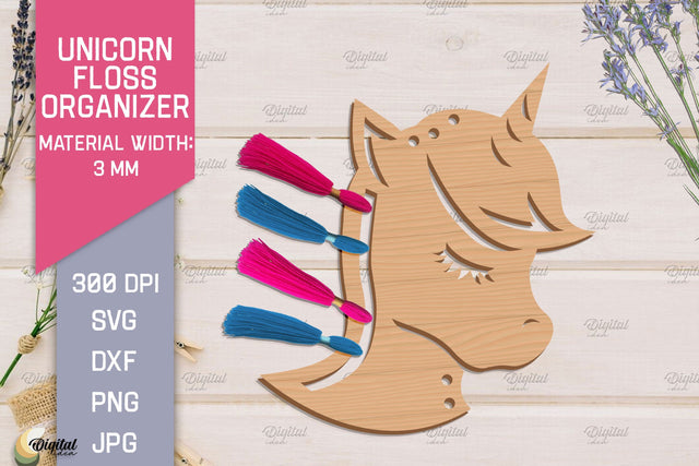 Unicorn Floss Organizer. Storage Laser Cut SVG SVG Evgenyia Guschina 