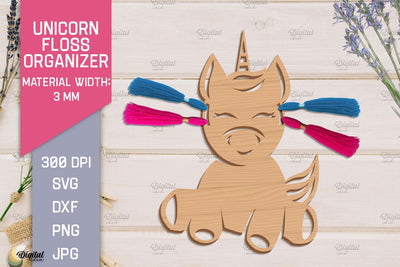Unicorn Floss Organizer. Storage Laser Cut SVG SVG Evgenyia Guschina 