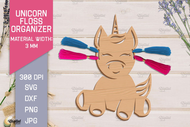 Unicorn Floss Organizer. Storage Laser Cut SVG SVG Evgenyia Guschina 