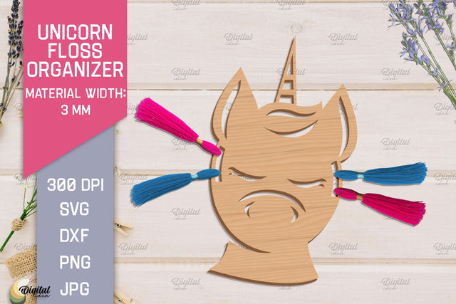 Unicorn Floss Organizer. Storage Laser Cut SVG SVG Evgenyia Guschina 