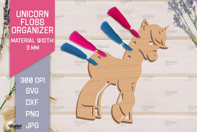 Unicorn Floss Organizer. Storage Laser Cut SVG SVG Evgenyia Guschina 