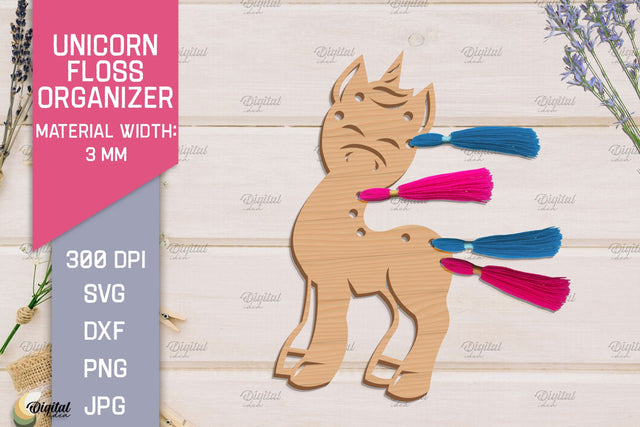 Unicorn Floss Organizer. Storage Laser Cut SVG SVG Evgenyia Guschina 