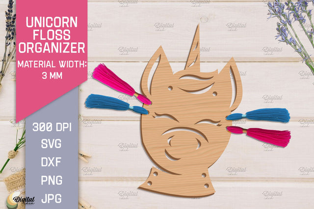 Unicorn Floss Organizer. Storage Laser Cut SVG SVG Evgenyia Guschina 