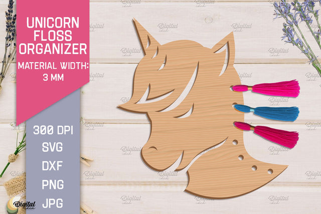 Unicorn Floss Organizer. Storage Laser Cut SVG SVG Evgenyia Guschina 
