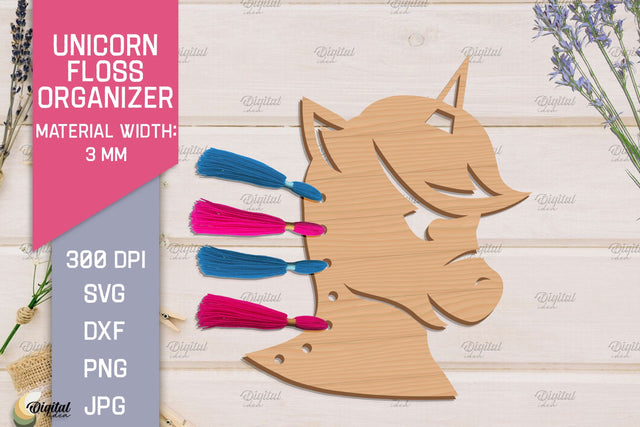 Unicorn Floss Organizer. Storage Laser Cut SVG SVG Evgenyia Guschina 