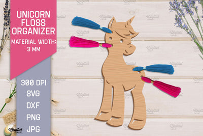 Unicorn Floss Organizer. Storage Laser Cut SVG SVG Evgenyia Guschina 