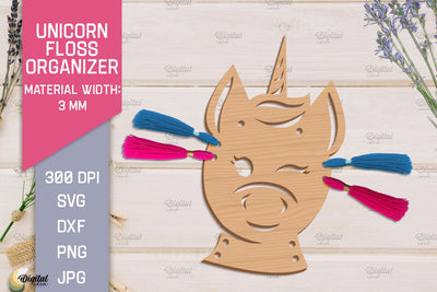 Unicorn Floss Organizer. Storage Laser Cut SVG SVG Evgenyia Guschina 