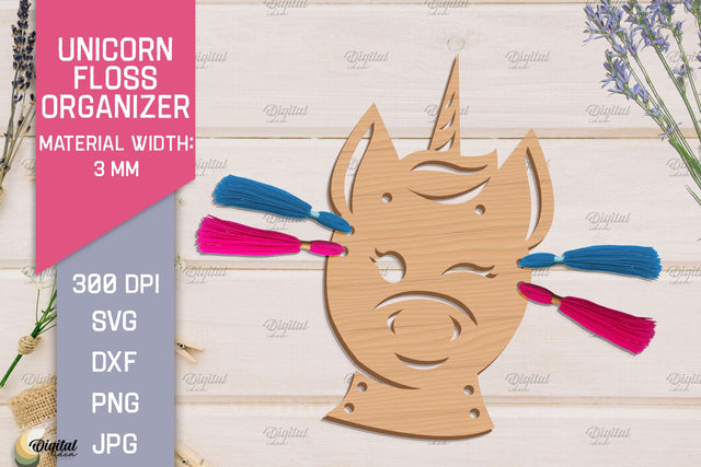 Unicorn Floss Organizer. Storage Laser Cut SVG SVG Evgenyia Guschina 