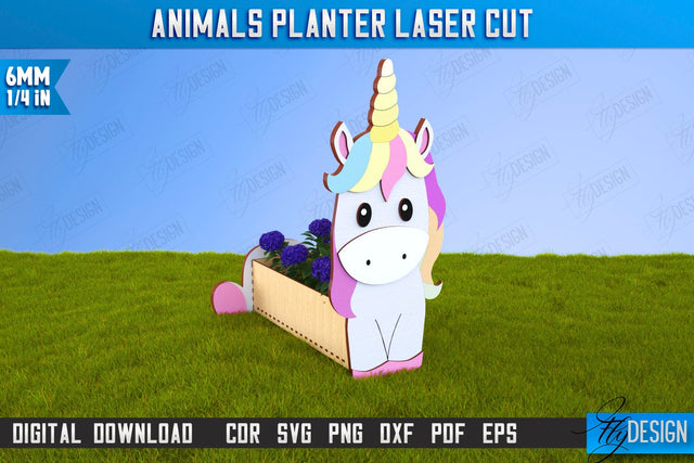 Unicorn Flower Stand Laser Cut | Garden Design | Home Decor | Flower Holder | CNC File SVG Fly Design 