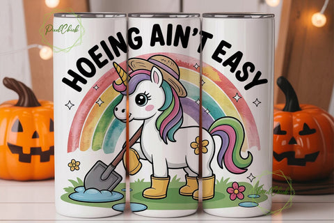 Unicorn Gardening Rainbow 20oz Tumbler Sublimation PixelChick 