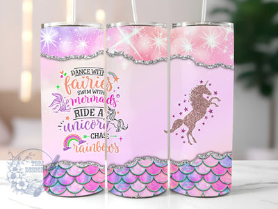 Unicorn Glitter 20 oz Skinny Tumbler Sublimation Design, Unicorn Rainbow Tumbler Png, Straight & Tapered Tumbler Wrap, Instant Digital Download Sublimation ToriDesigns 