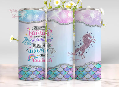 Unicorn Glitter Tumbler Wrap, Seamless 20oz Skinny Tumbler Wrap, Instant PNG Digital Download Sublimation WillowSageDesign 