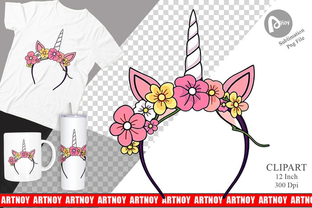 Unicorn Headband Clipart Sublimation artnoy 