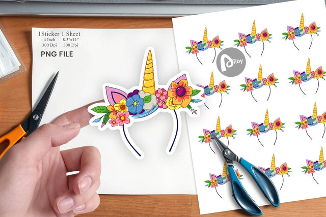 Unicorn Headband Sticker Sublimation artnoy 