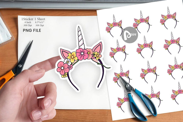 Unicorn Headband Sticker Sublimation artnoy 