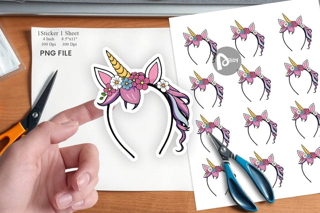 Unicorn Headband Sticker Sublimation artnoy 