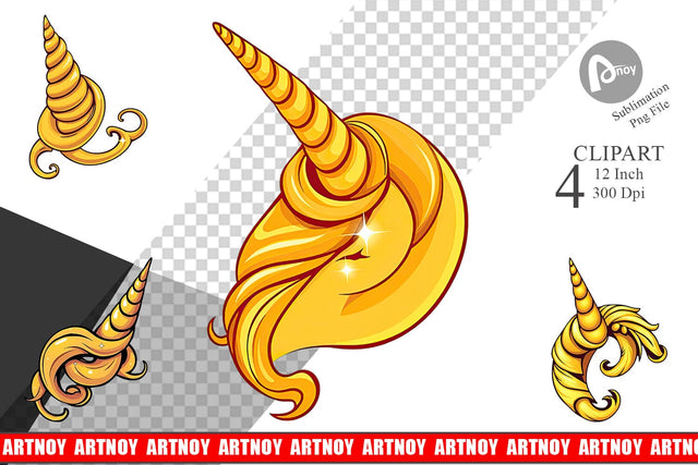Unicorn Horn Clipart Sublimation artnoy 