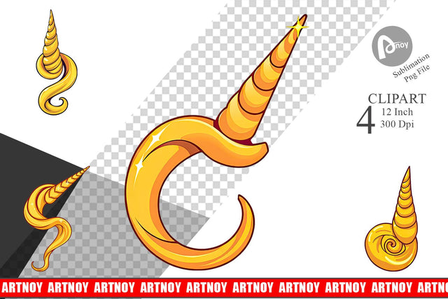 Unicorn Horn Clipart Sublimation artnoy 