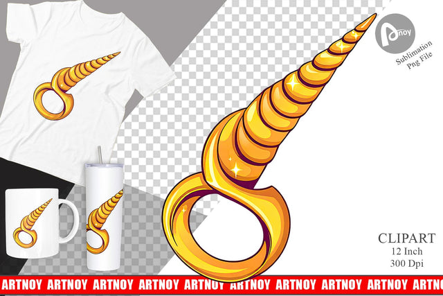 Unicorn Horn Clipart Sublimation artnoy 