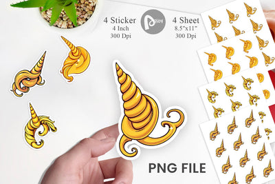 Unicorn Horn Sticker Sublimation artnoy 
