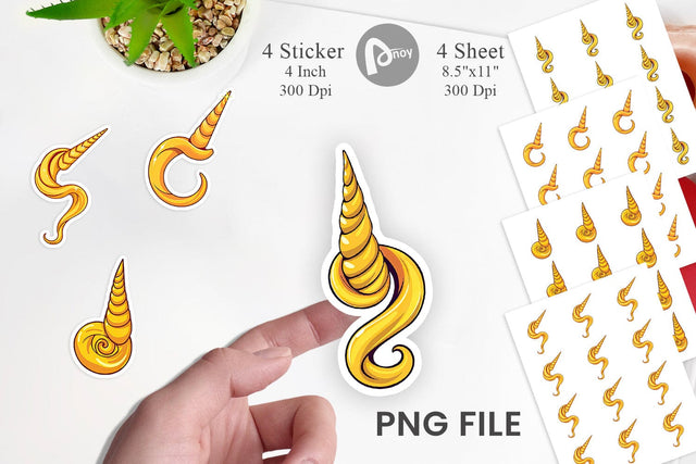 Unicorn Horn Sticker Sublimation artnoy 