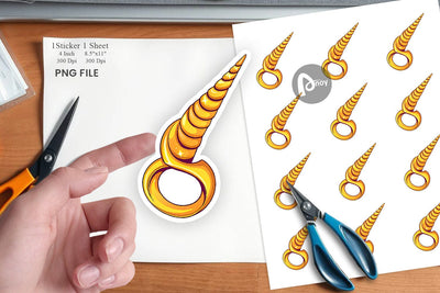 Unicorn Horn Sticker Sublimation artnoy 