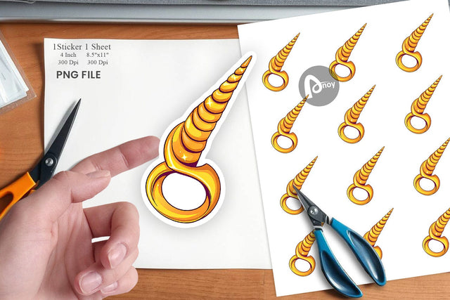 Unicorn Horn Sticker Sublimation artnoy 