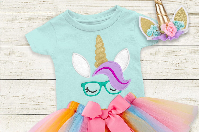 Unicorn Horn with Glasses Applique Embroidery Embroidery/Applique DESIGNS Designed by Geeks 