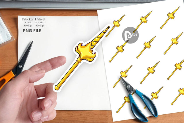 Unicorn Magic Wand Sticker Sublimation artnoy 