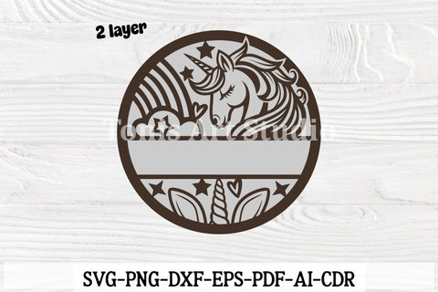 Unicorn Name Sign SVG Laser Cut File SVG TonisArtStudio 
