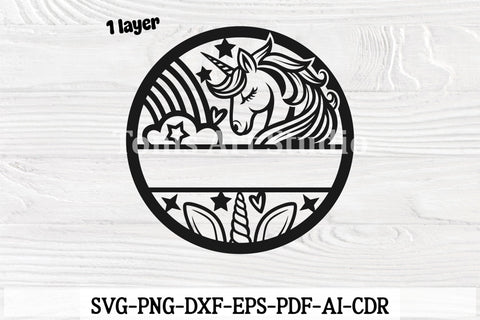 Unicorn Name Sign SVG Laser Cut File SVG TonisArtStudio 