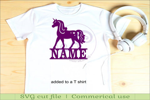 Unicorn name sign svg laser cut template SVG APInspireddesigns 