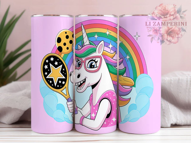 Unicorn Pickleball Rainbow Tumbler, Unicorn Tumbler Design, Rainbow Tumbler Wrap, Funny Tumbler Design, 20oz Skinny Tumbler, Whimsical Tumbler Wrap, Sports Tumbler Sublimation Sublimation Li Zamperini 