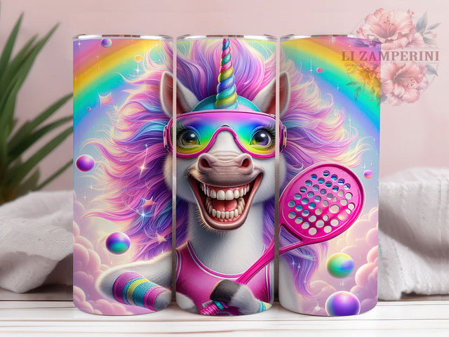 Unicorn Pickleball Rainbow Tumbler, Unicorn Tumbler Design, Rainbow Tumbler Wrap, Funny Tumbler Design, 20oz Skinny Tumbler, Whimsical Tumbler Wrap, Sports Tumbler Sublimation Sublimation Li Zamperini 