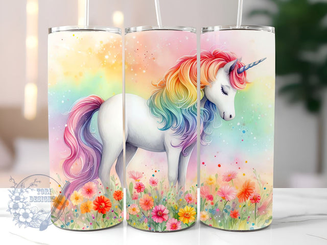Unicorn Rainbow 20 oz Skinny Tumbler Sublimation Design Digital Download PNG Instant, Unicorn Lover Wrap, Unicorn tumbler, Beverage Illustration, Fantasy Illustration, Unicorn Graphic, Girls tumbler png Sublimation ToriDesigns 