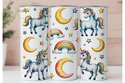 Unicorn Rainbow 20oz Tumbler Wrap Sublimation PixelChick 