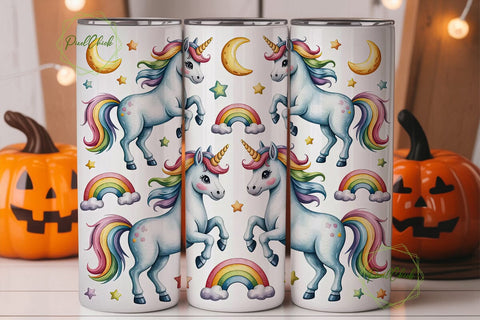 Unicorn Rainbow 20oz Tumbler Wrap Sublimation PixelChick 