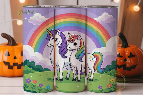 Unicorn Rainbow Tumbler Wrap Sublimation PixelChick 