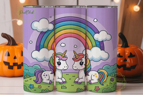 Unicorn Rainbow Tumbler Wrap Sublimation PixelChick 