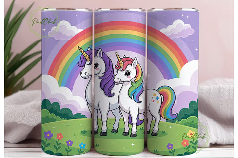 Unicorn Rainbow Tumbler Wrap Sublimation PixelChick 