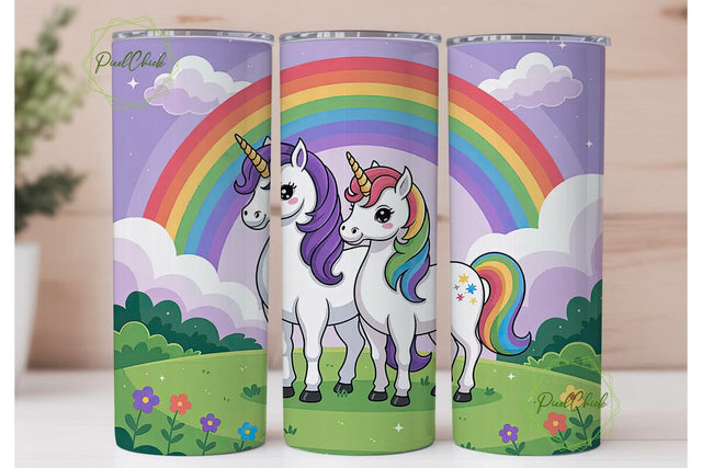Unicorn Rainbow Tumbler Wrap Sublimation PixelChick 