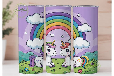 Unicorn Rainbow Tumbler Wrap Sublimation PixelChick 