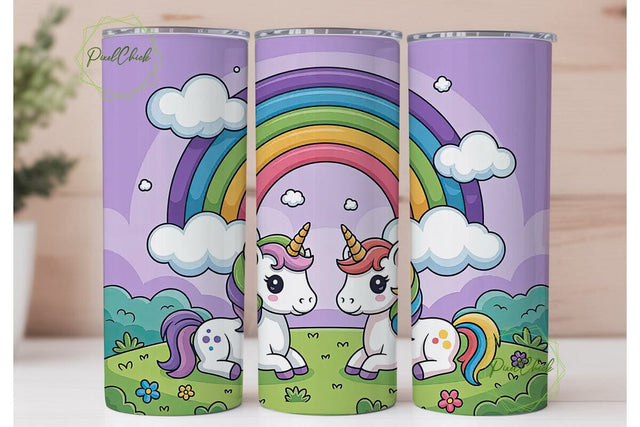 Unicorn Rainbow Tumbler Wrap Sublimation PixelChick 