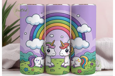 Unicorn Rainbow Tumbler Wrap Sublimation PixelChick 