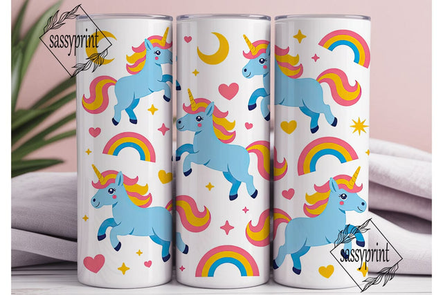 Unicorn Rainbow Tumbler Wrap Sublimation sassyprint 