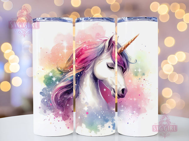 Unicorn Raingow Glitter 20oz Skinny Tumbler Sublimation Design Template, Unicorn Tumbler Wrap, Unicorn design tumbler, Rainbow design tumbler, Glitter design tumbler Sublimation SvggirlplusArt 